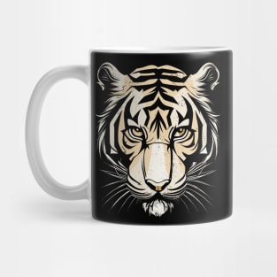 Tiger Head Vintage , beige and black Mug